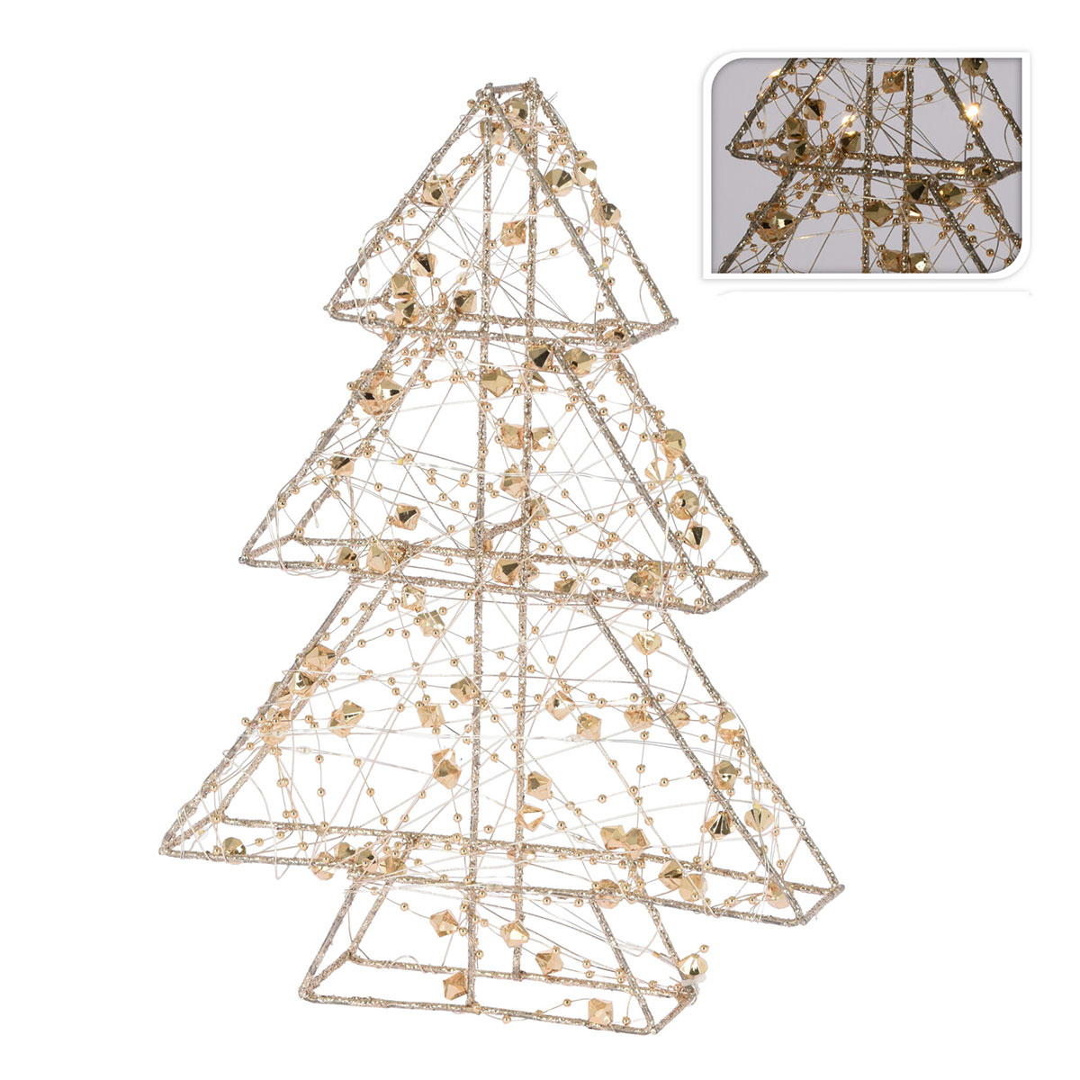 Χριστουγεννιάτικο Δεντράκι Με 20 Led (21x4x30) K-M Gold Diamond AMZ102460