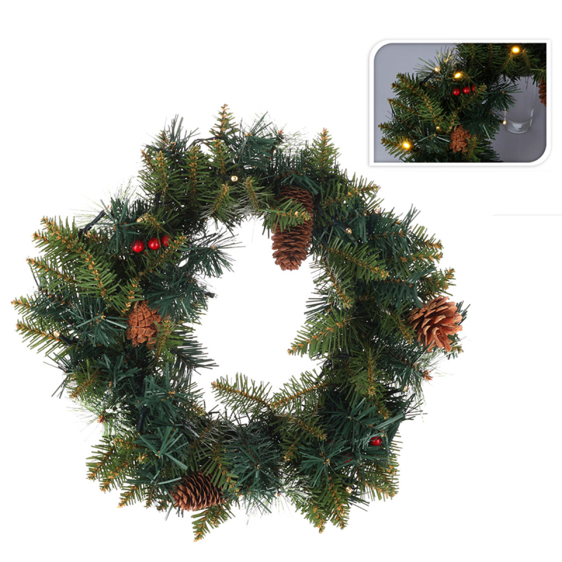 Χριστουγεννιάτικο Στεφάνι Με Led (Φ30) K-M 767811360