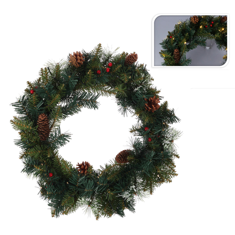 Χριστουγεννιάτικο Στεφάνι Με Led (Φ45) K-M 767811370