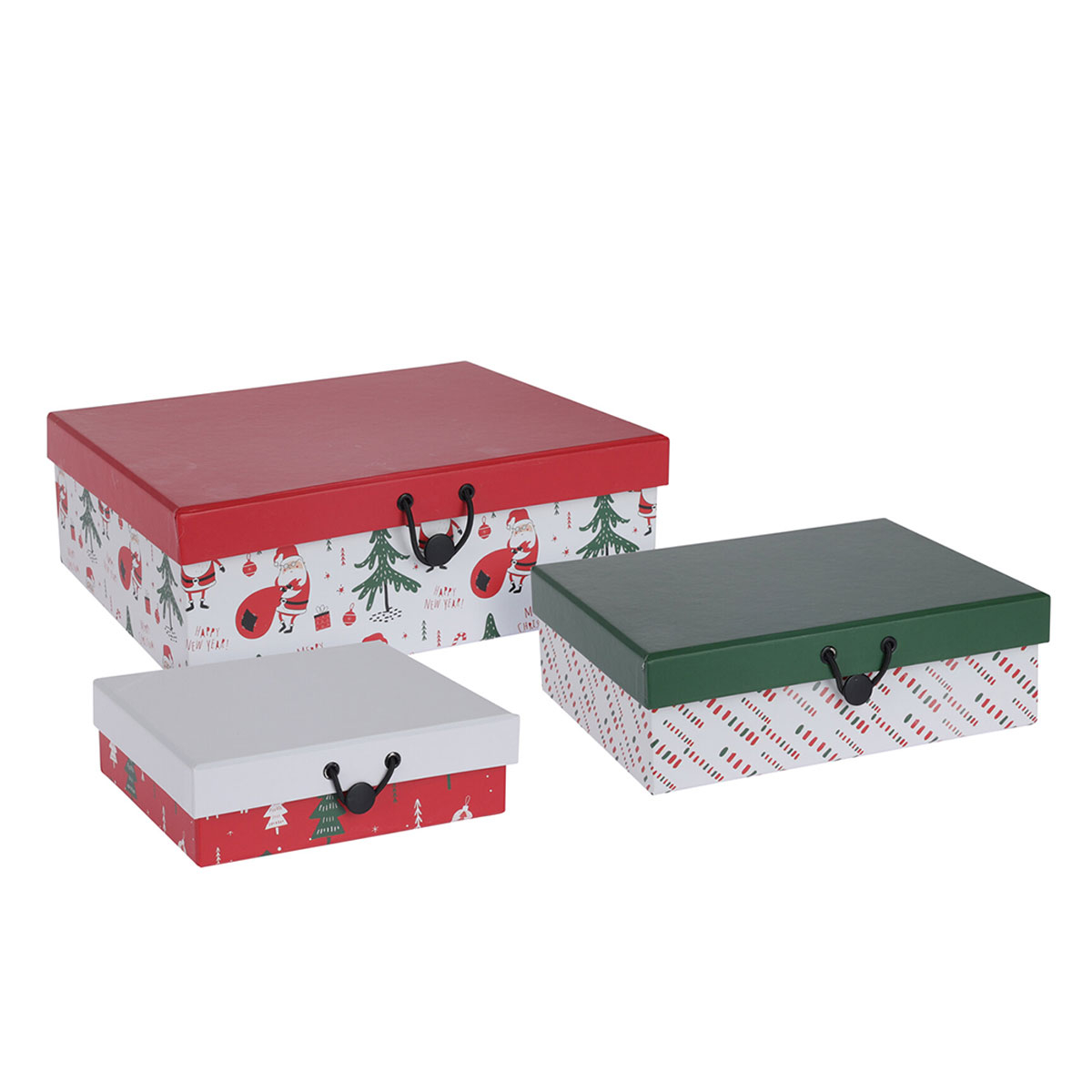 Χριστουγεννιάτικα Κουτιά Αποθήκευσης (Σετ 3τμχ) K-M Giftbox ADB300320