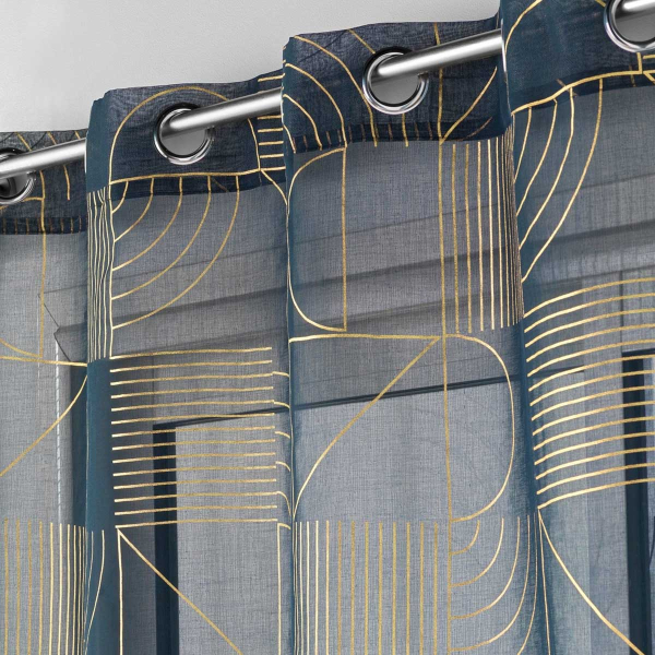 Κουρτίνα (140x240) Με Τρουκς L-C Lineor Blue/Or 1627247