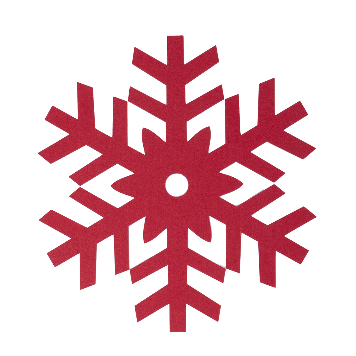 Χριστουγεννιάτικα Σουπλά (Σετ 2τμχ) Nef-Nef Homeware Felt Snowflake Red φωτογραφία