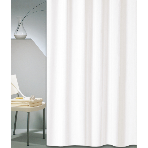 Κουρτίνα Μπάνιου (180x220) Με Κρίκους San Lorentzo Solid White