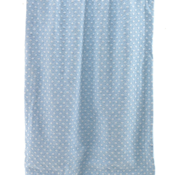 Κουβέρτα Πλεκτή Αγκαλιάς (80x110) Με Γουνάκι Morven L86 Γαλάζιο