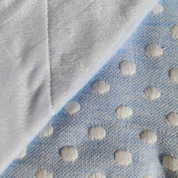 Κουβέρτα Πλεκτή Αγκαλιάς (80x110) Με Γουνάκι Morven L86 Γαλάζιο