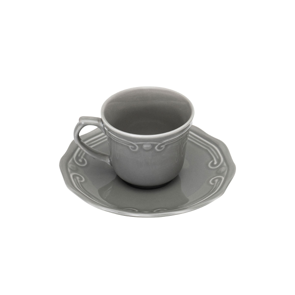 Φλυτζάνι Espresso 100ml + Πιατάκι Estia 07-13714 Grey