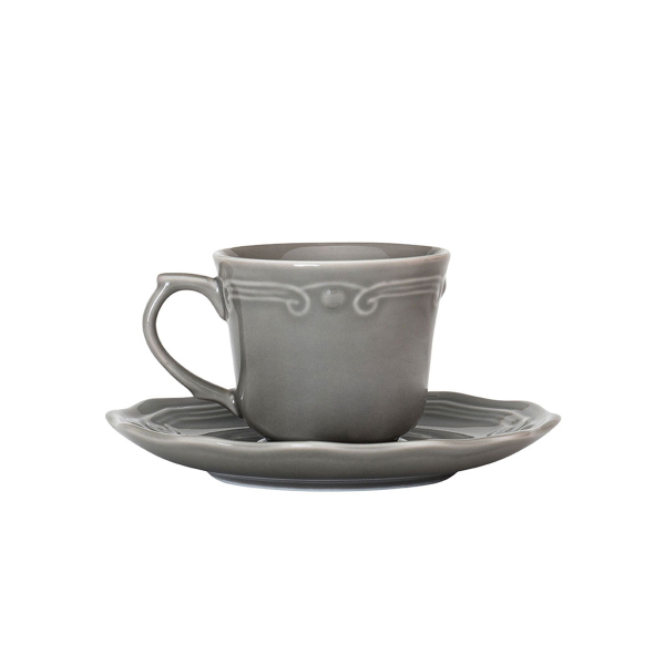 Φλυτζάνι Καφέ 200ml + Πιατάκι Estia 07-13752 Grey