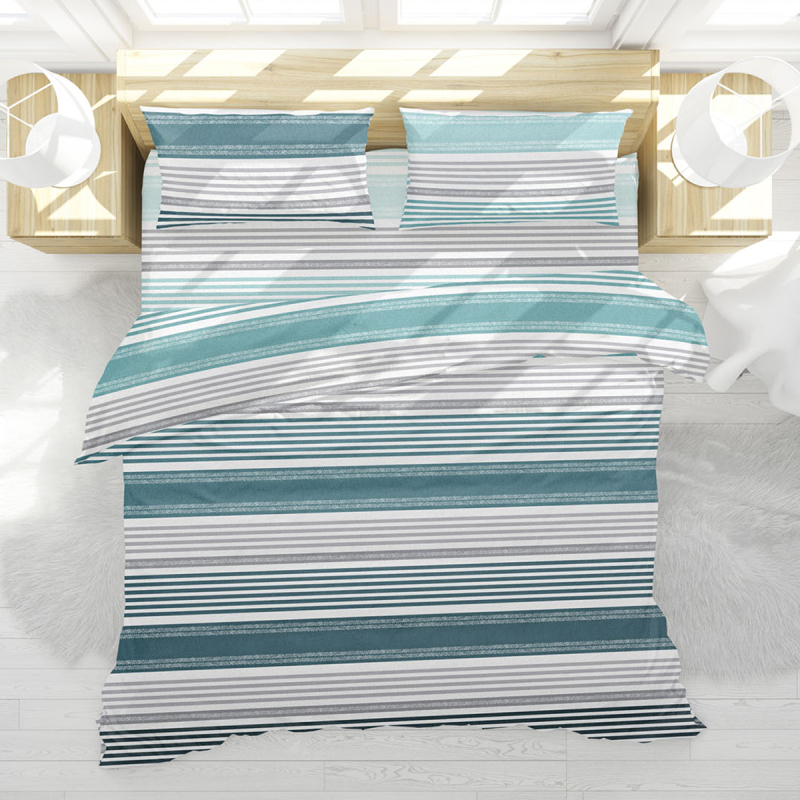 Παπλωματοθήκη Υπέρδιπλη (Σετ 220x240) Viopros Fresh Ντάλας Πετρόλ