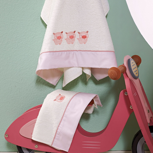 Παιδικές Πετσέτες (Σετ 2τμχ) Kentia Baby Piglet