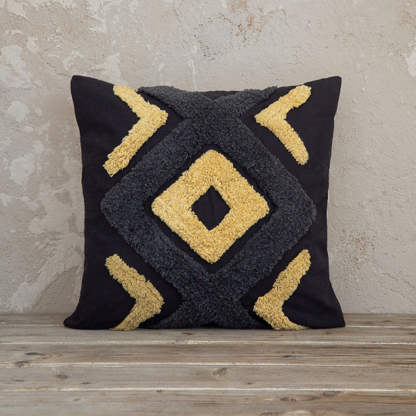 Διακοσμητικό Μαξιλάρι (45x45) Nima Deco Aziza Dark Grey