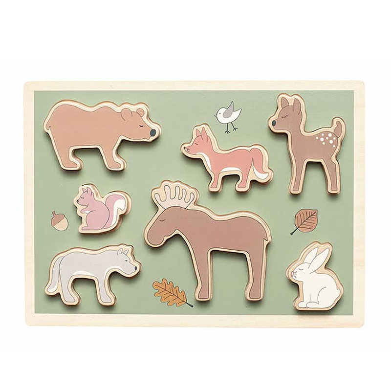 Ξύλινο Παζλ Με 7 Σφηνώματα Jabadabado Ζώα Του Δάσους JB-T278