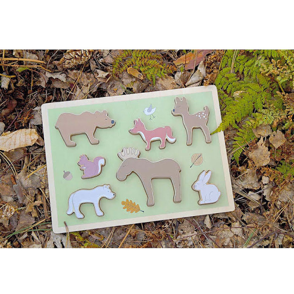 Ξύλινο Παζλ Με 7 Σφηνώματα Jabadabado Ζώα Του Δάσους JB-T278