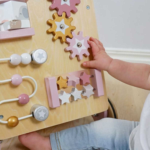 Ξύλινη Περπατούρα Με Παιχνίδια Δραστηριότητας Jabadabado Ροζ JB-W7208