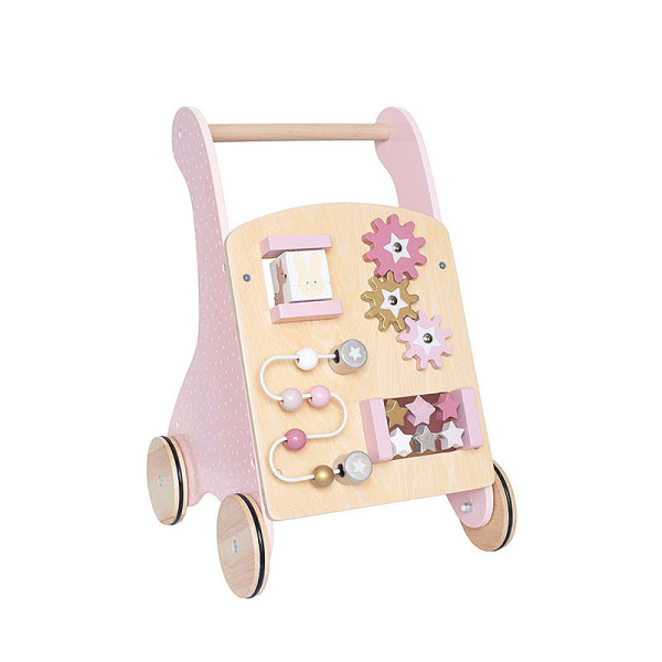 Ξύλινη Περπατούρα Με Παιχνίδια Δραστηριότητας Jabadabado Ροζ JB-W7208