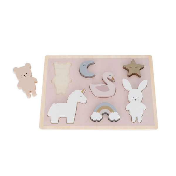 Ξύλινο Παζλ Με 7 Σφηνώματα Jabadabado Ζωάκια JB-T270