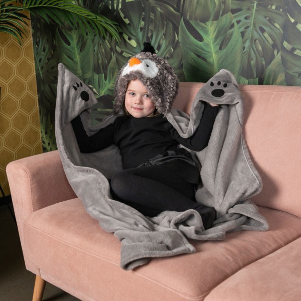 Κουβέρτα Fleece Με Κουκούλα (130x100) Cozy Noxxiez Penguin NX-BL813