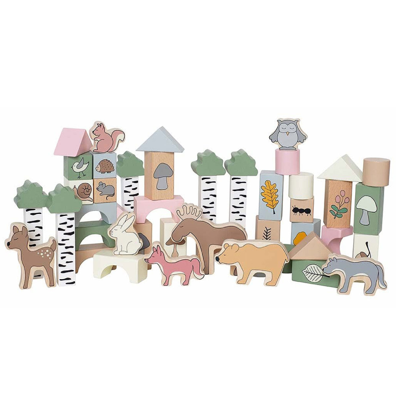 Ξύλινο Παιχνίδι Jabadabado Τουβλάκια & Ζωάκια JB-W7201