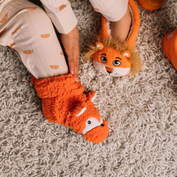 Παντόφλες Παιδικές Μποτάκια Cozy Sole Orange Fox 30050