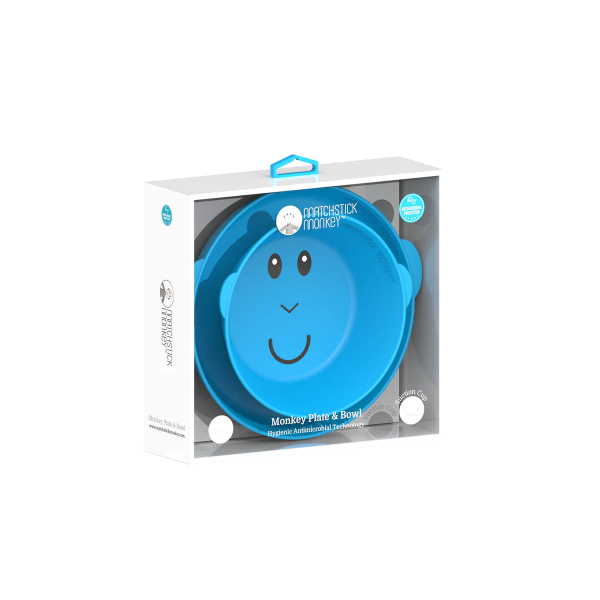 Παιδικό Σετ Φαγητού 2τμχ Matchstick Monkey Plate & Bowl Blue