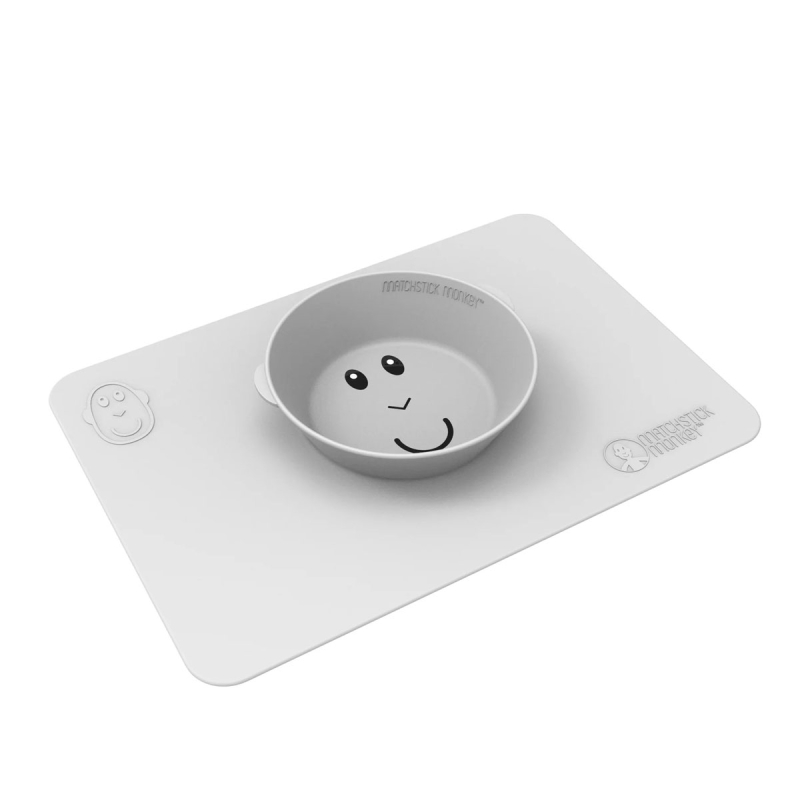 Δίσκος Εκπαίδευης Φαγητού Matchstick Monkey Anti-Slip Bowl Cool Grey