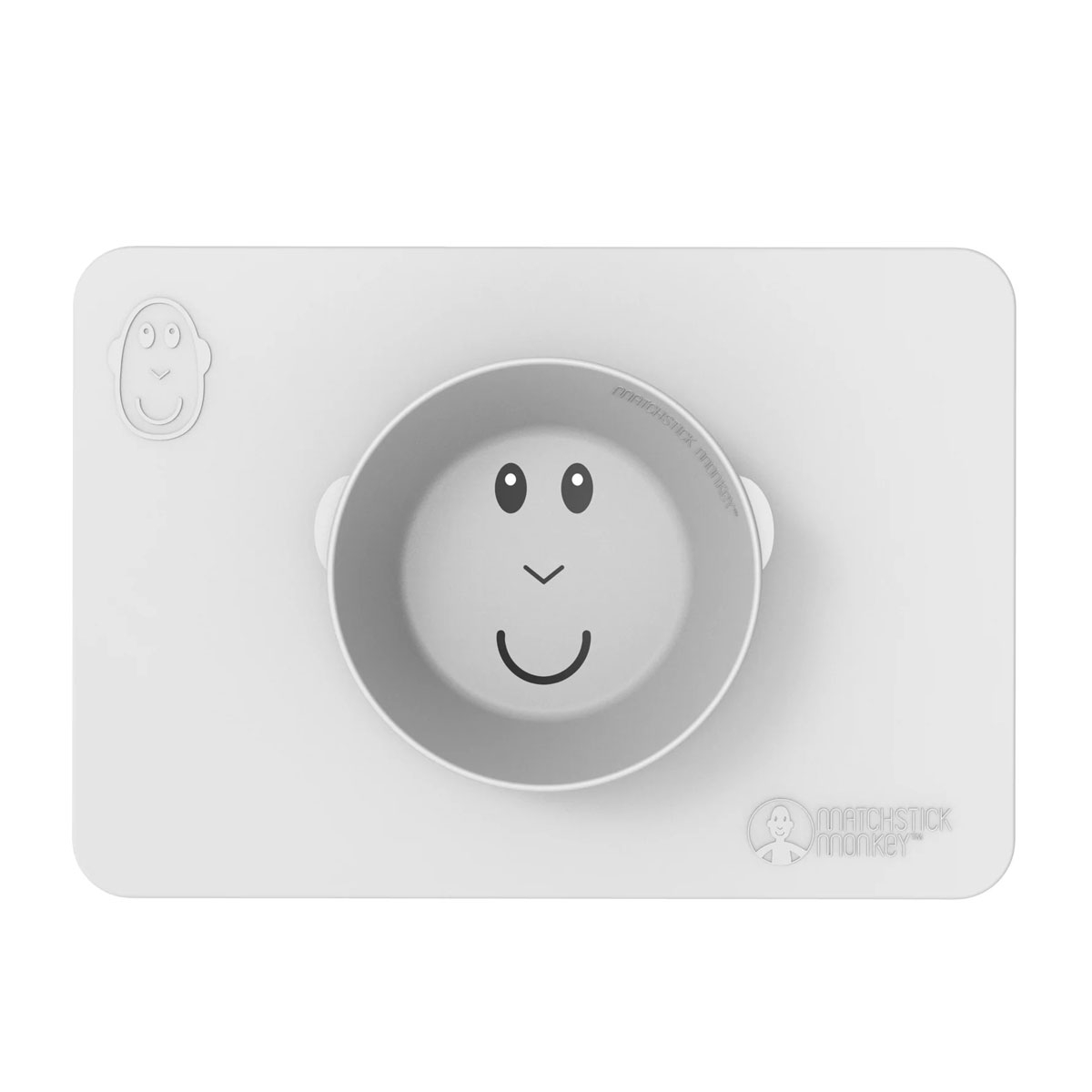 Δίσκος Εκπαίδευης Φαγητού Matchstick Monkey Anti-Slip Bowl Cool Grey φωτογραφία