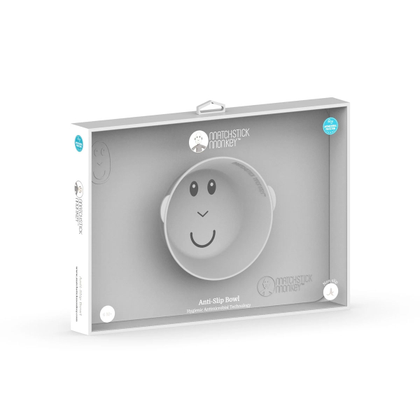Δίσκος Εκπαίδευης Φαγητού Matchstick Monkey Anti-Slip Bowl Cool Grey