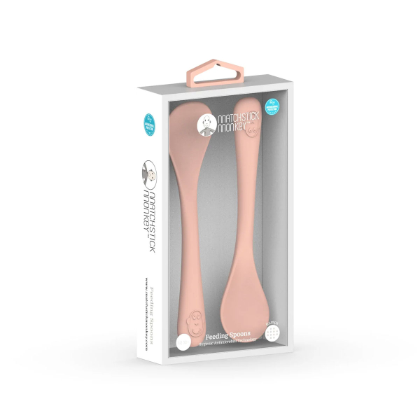 Κουτάλια Φαγητού (Σετ 2τμχ) Matchstick Monkey Feeding Spoons Dusty Pink