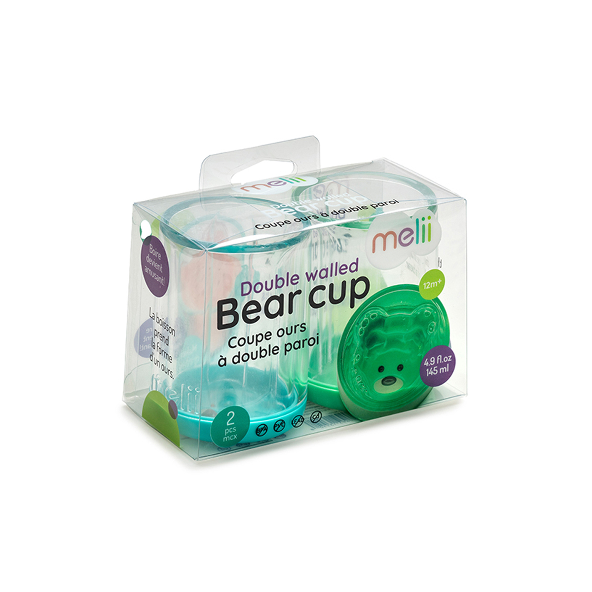 Ποτήρια 145Ml (Σετ 2Τμχ) Melii Blue-Mint Home Παιδικά Είδη Φαγητού & Αξεσουάρ Σερβιρίσματος Spitishop