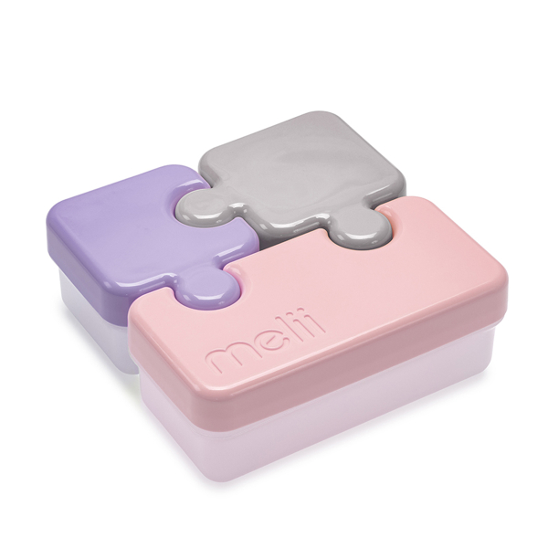 Μπωλ Με Καπάκι (Σετ 3τμχ) Melii Puzzle Purple-Grey-Pink