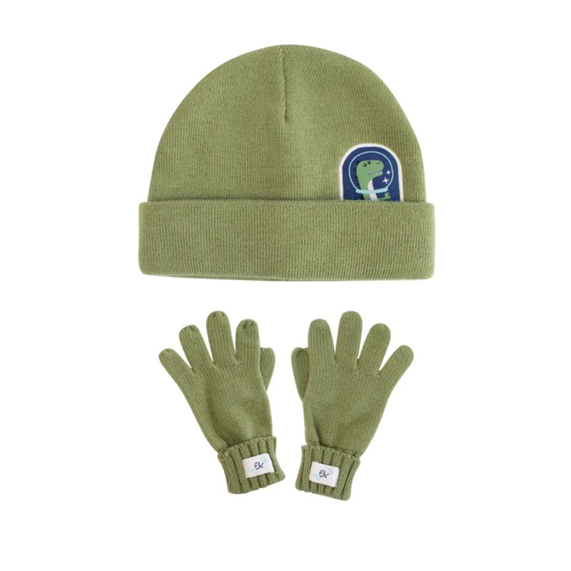 Σκουφάκι + Γαντάκια (Σετ) FlapjackKids Dino Medium