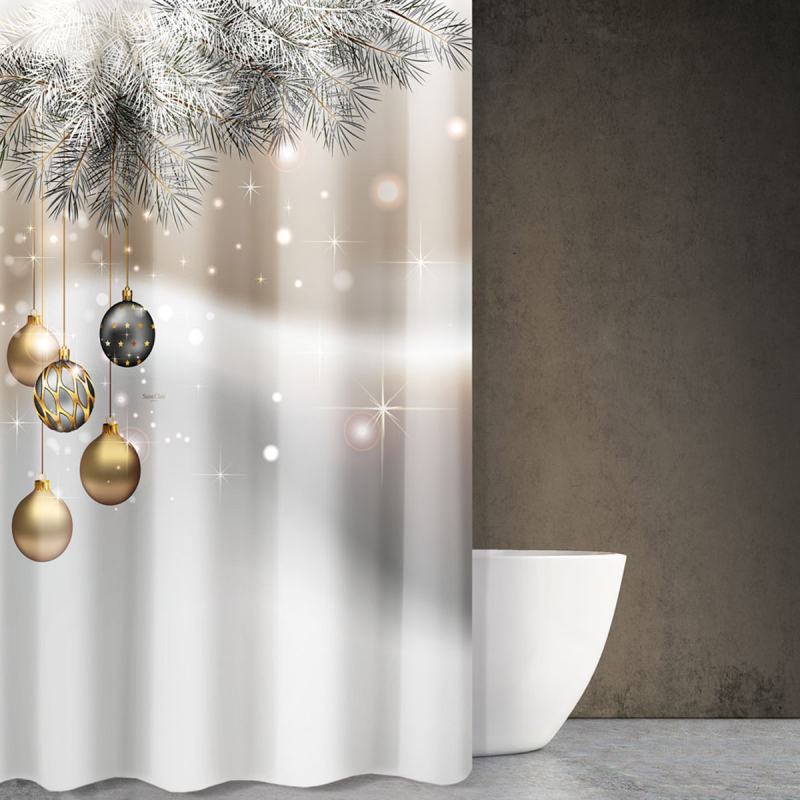 Χριστουγεννιάτικη Κουρτίνα Μπάνιου (180x200) Saint Clair Des 408