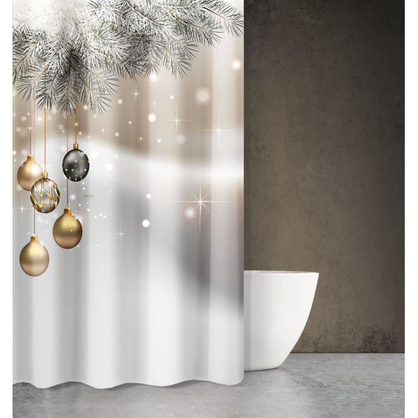 Χριστουγεννιάτικη Κουρτίνα Μπάνιου (180x200) Saint Clair Des 408