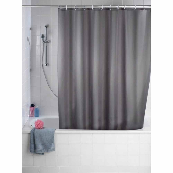 Κουρτίνα Μπάνιου Αντιμουχλική (180x200) Με Κρίκους Wenko Plain Grey 20044100