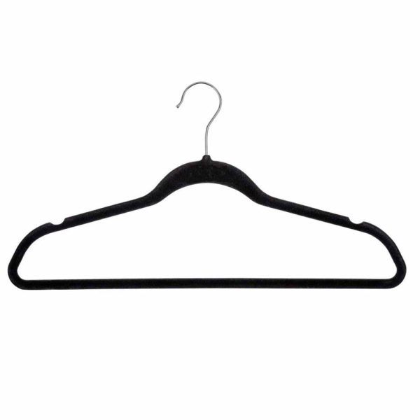 Κρεμάστρες Ρούχων (Σετ 5τμχ) Wenko Flocked Black 64100100