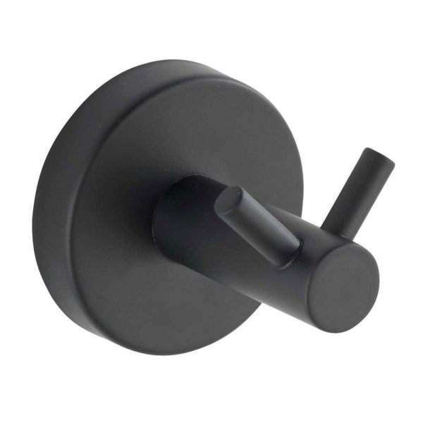 Κρεμαστράκι Τοίχου (Φ5.5x5.5) Wenko Bosio Black Matt 24233100