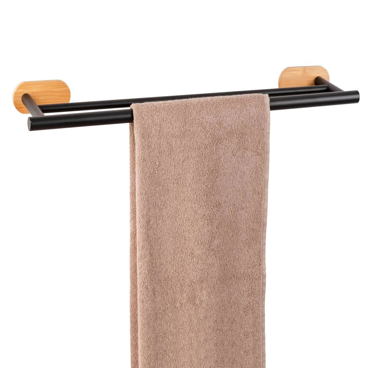 Wenko Κρεμάστρα Μπάνιου Διπλή Για Πετσέτες (60x12.5x4.5) Wenko Orea Bamboo 25370100