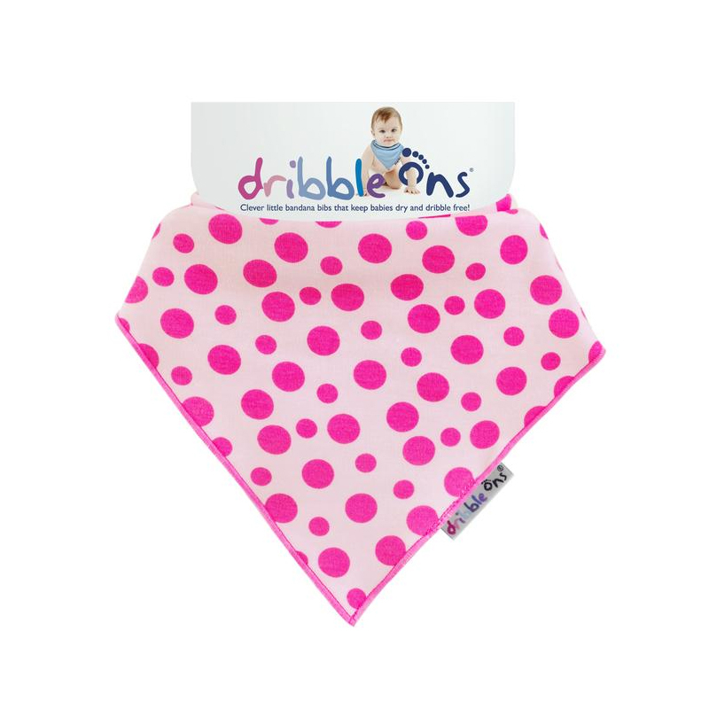 Σαλιάρα-Μπαντάνα 6+ Μηνών Sock Ons Dribble Ons Pink Spots
