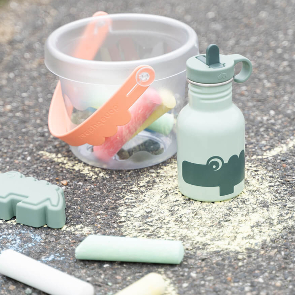 Παγούρι 350ml Με Καλαμάκι Done By Deer Croco BR77032 Green