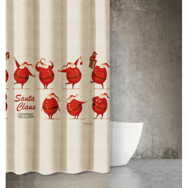 Χριστουγεννιάτικη Κουρτίνα Μπάνιου (180x200) Saint Clair Des 404