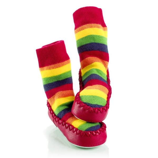 Παιδικές Καλτσοπαντόφλες Sock Ons Mocc Ons Rainbow