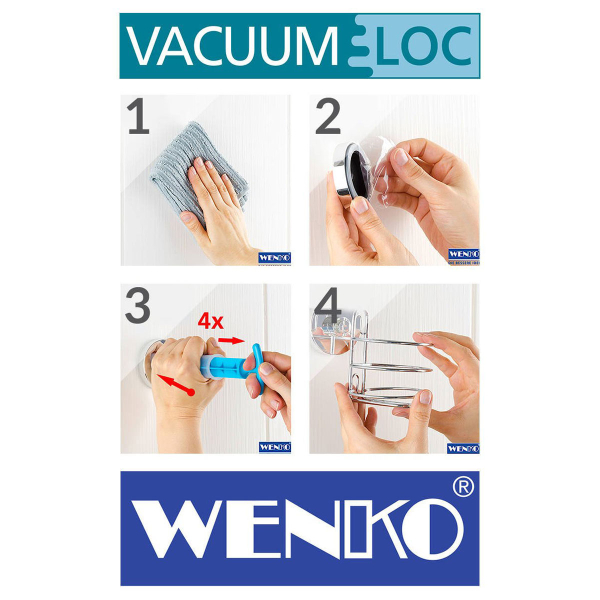 Αυτοκόλλητα Τοποθέτησης (Σετ 2τμχ) Wenko Vacuum Loc 20643100