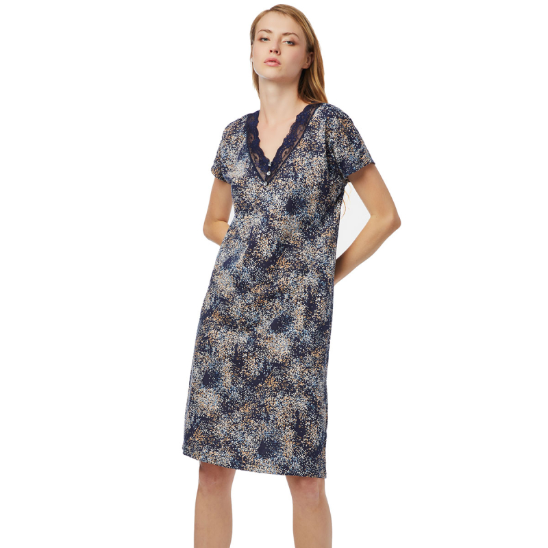 Νυχτικό Γυναικείο Καλοκαιρινό Minerva Splash 52156-125 Blue