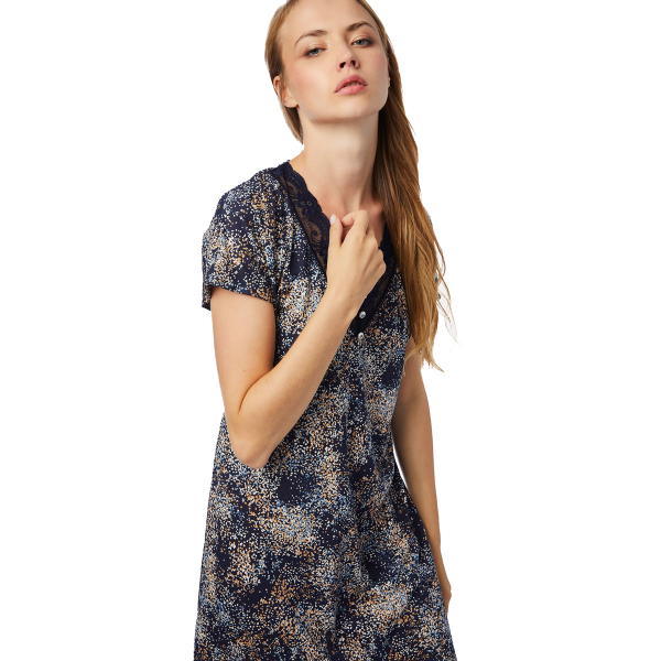 Νυχτικό Γυναικείο Καλοκαιρινό Minerva Splash 52156-125 Blue