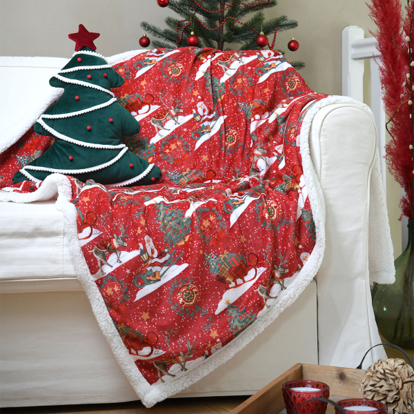 Χριστουγεννιάτικη Κουβέρτα Καναπέ (130x160) S-F Fantastique P2B991001