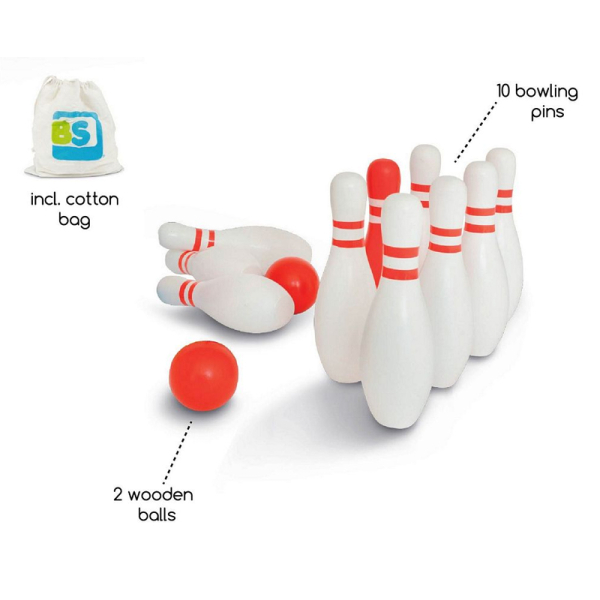 Ξύλινο Παιχνίδι Bs Toys Bowling Red & White
