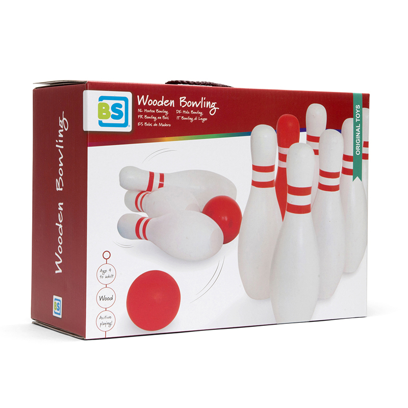 Ξύλινο Παιχνίδι Bs Toys Bowling Red White Home Παιχνίδια Ξύλινα Spitishop
