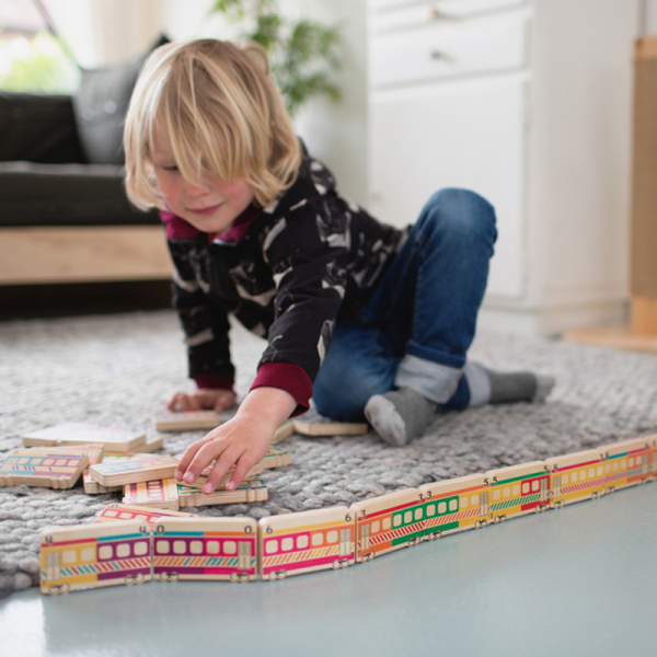 Ξύλινο Παιχνίδι Bs Toys Domino Trains
