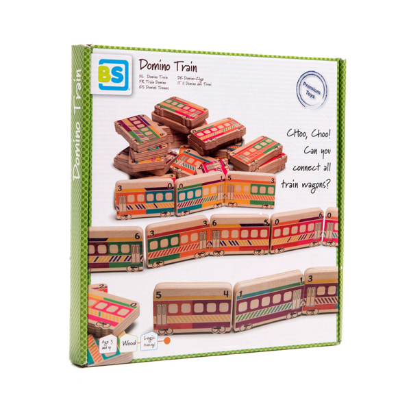 Ξύλινο Παιχνίδι Bs Toys Domino Trains