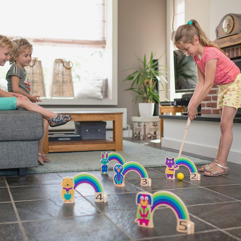 Ξύλινο Παιχνίδι Δραστηριότητας Bs Toys Rainbow Croquet