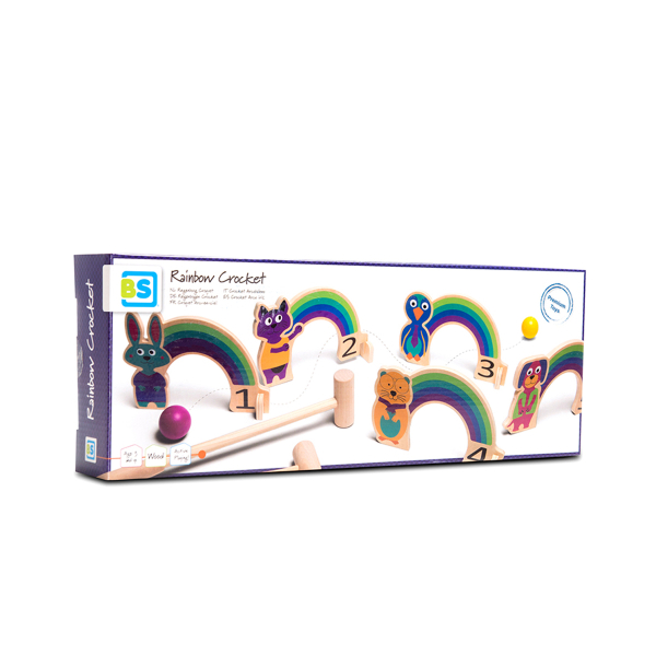 Ξύλινο Παιχνίδι Δραστηριότητας Bs Toys Rainbow Croquet